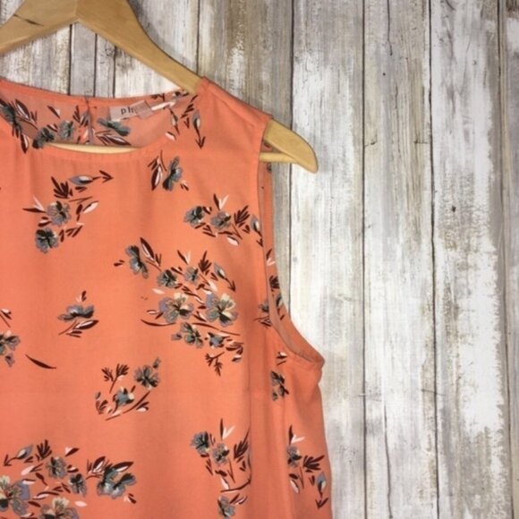Philosophy Orange Floral Sleeveless Blouse - Picture 2 of 4